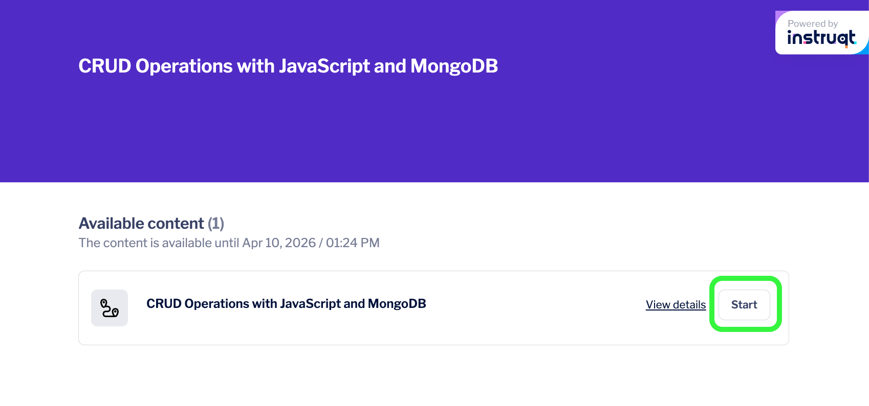 Start Instruqt sandbox