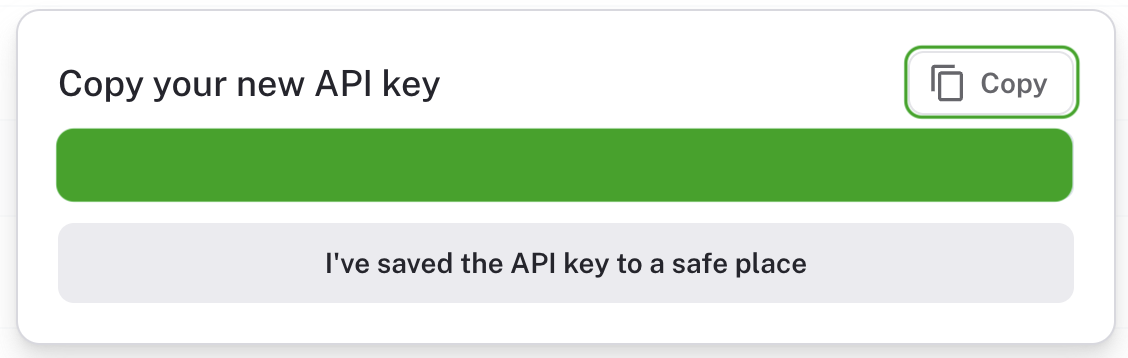 Copy API key