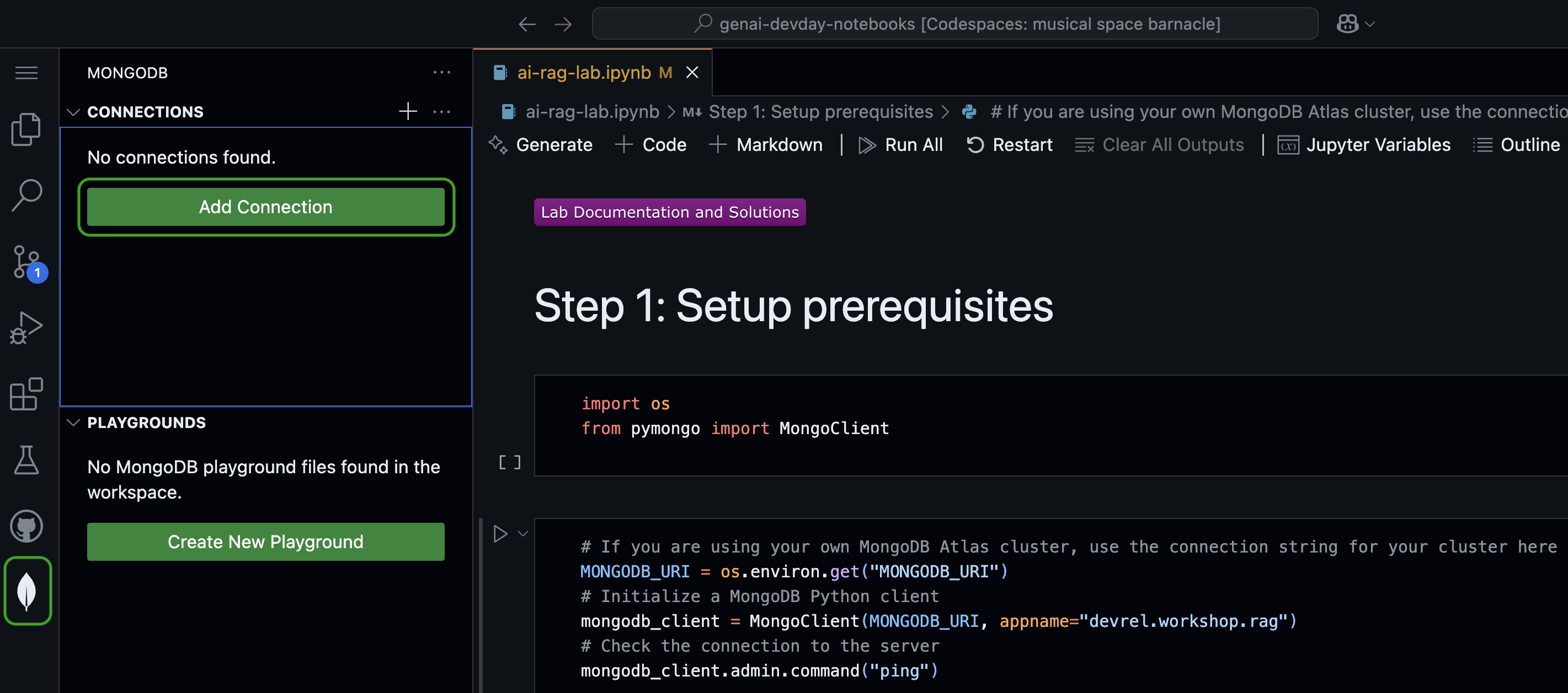 Add MongoDB connection