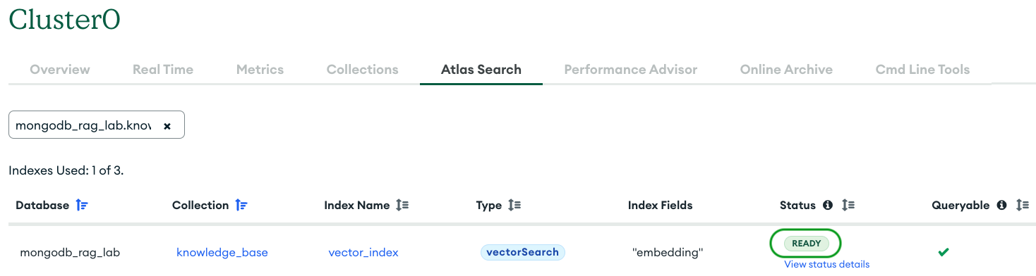 Index ready to use