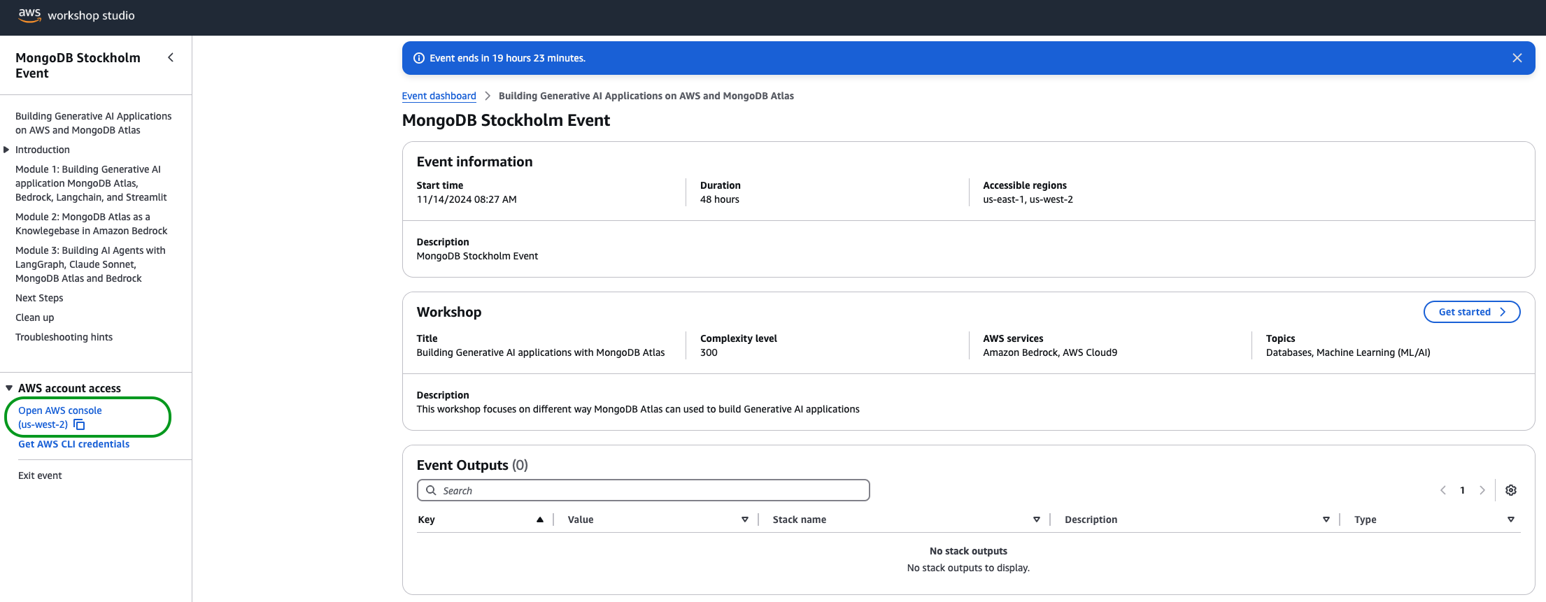 Navigate to AWS Console