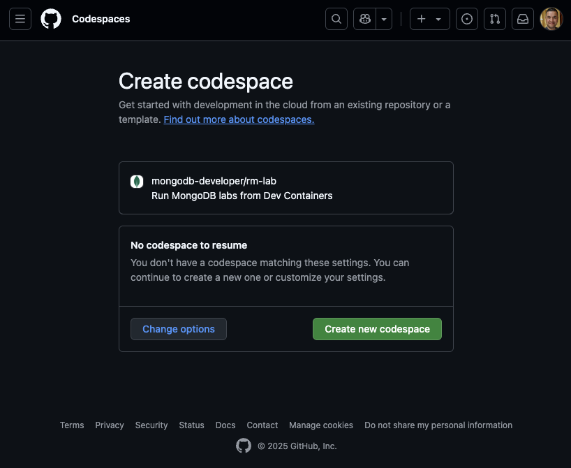 Start a codespace
