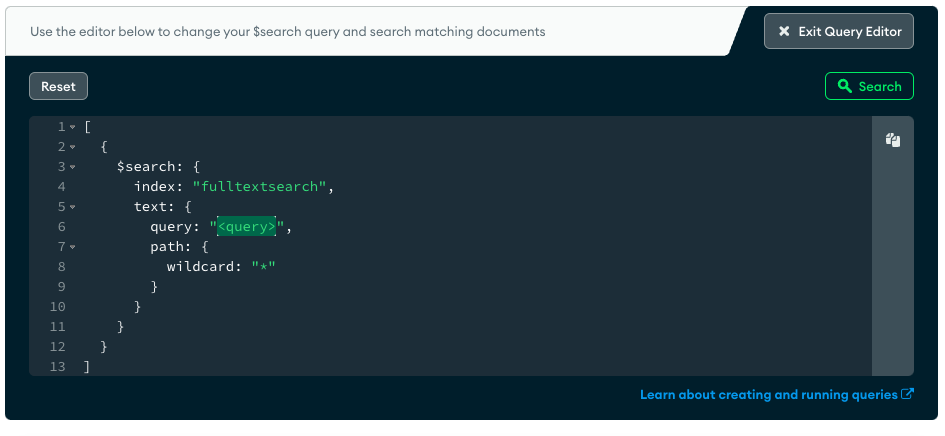 The Edit $search query button